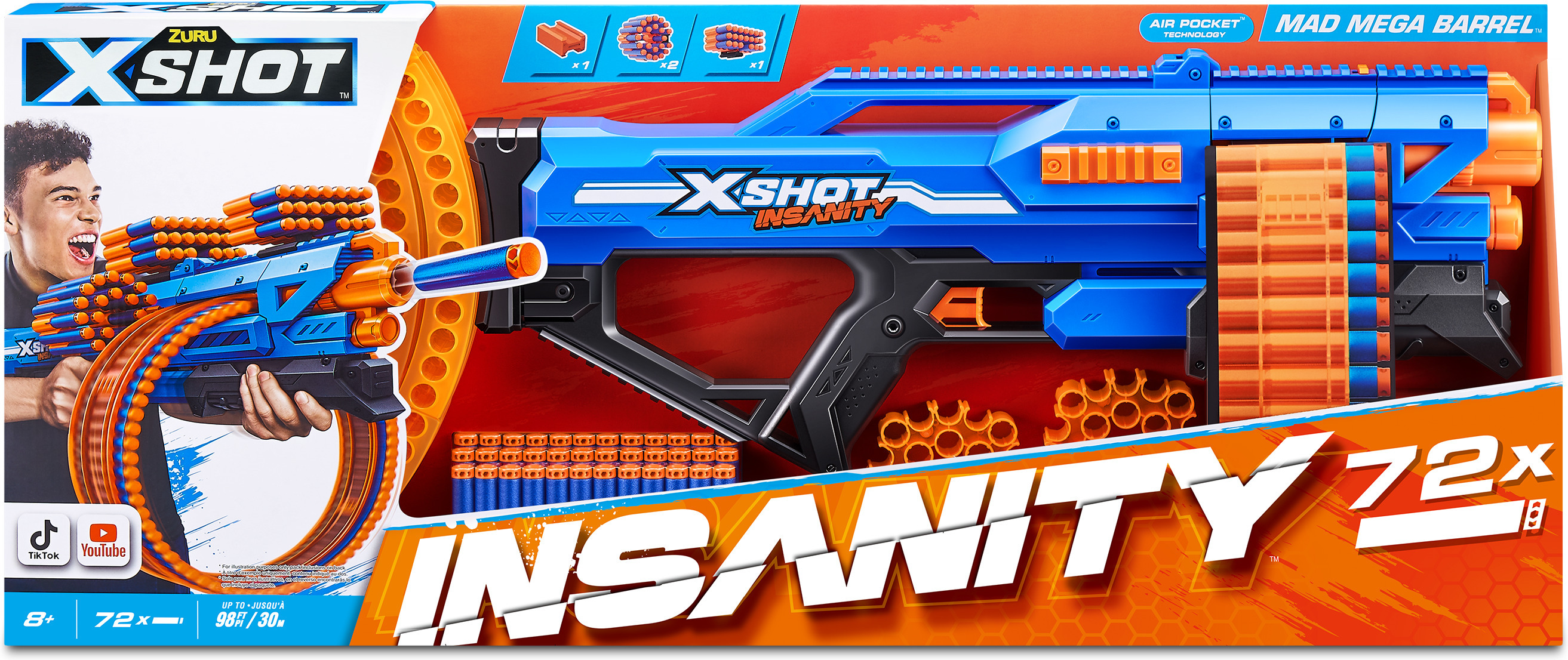 X Shot Insanity Mad Mega Barrel Vaahtomuoviase Verkkokauppa