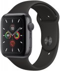 Apple Watch Series 5 (GPS) tähtiharmaa alumiinikuori 44 mm, musta urheiluranneke, MWVF2