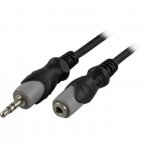 Deltaco 3,5mm uros - 3,5mm naaras -audiojatkokaapeli, 5 m
