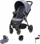 BRITAX B-MOTION 4 -yhdistelmävaunut, Blue Denim + BRITAX RÖMER PRIMO -turvakaukalo ja -jalusta, Cosmos Black