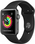 Apple Watch Series 3 (GPS) tähtiharmaa 42 mm, musta urheiluranneke, MQL12