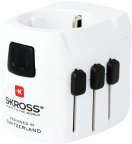 SKROSS World Adapter USB PRO Light -matka-adapteri, maadoitettu, 2 x USB