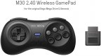 8Bitdo M30 2.4 GHz -langaton ohjain, Mega Drive, musta