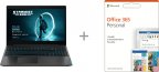 Lenovo Ideapad L340 Gaming 15,6" -pelikannettava, Win 10 64-bit, musta + Microsoft Office 365 Personal - 12 kk