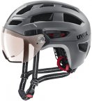 Uvex Finale Visor Vario -pyöräilykypärä, teräksenharmaa, 52-57 cm