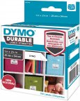 Dymo LW -kestotarrat 1" x 2-1/8" (25 mm x 54 mm) valkoinen polyesteri, 160 tarraa