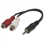 InLine 2 x RCA naaras - 3,5 mm uros -kaapeli, 20 cm