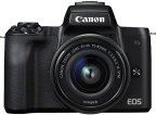 Canon EOS M50 -mikrojärjestelmäkamera, musta + 15-45 mm -objektiivi