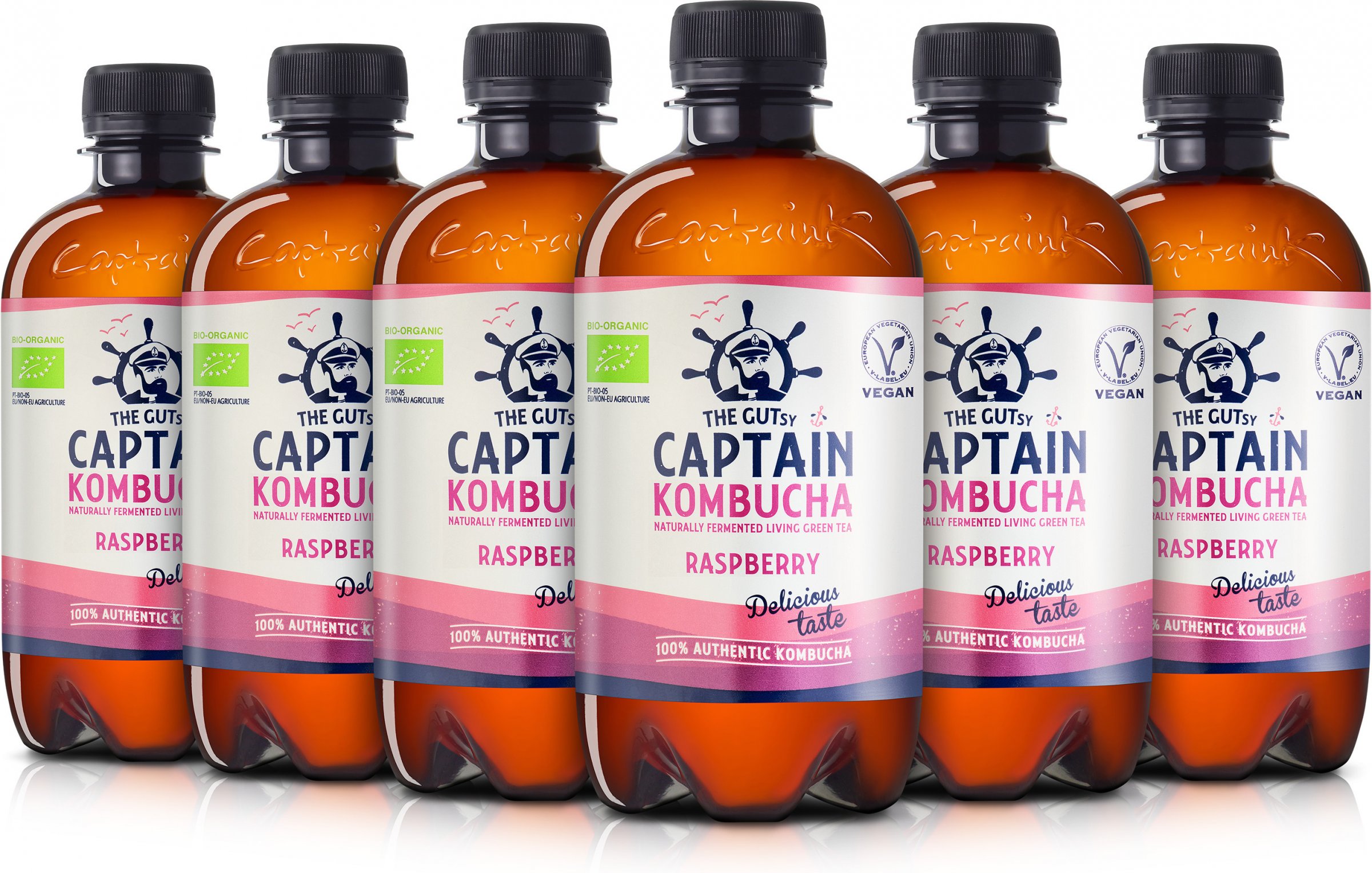 The Gutsy Captain Kombucha Raspberry Teejuoma 400 Ml 12 Pack Muut Virvoitusjuomat Juomat