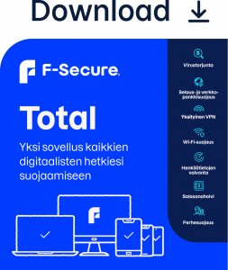 F-Secure Total - Tietoturva ja VPN kaikille laitteille - 25 laitetta / 24 kk -tietoturvaohjelmisto, ESD - sähköinen lisenssi