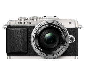 Olympus PEN E-PL7 hopea + 14-42 mm EZ objektiivi