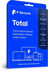 F-Secure Total - Tietoturva ja VPN kaikille laitteille - 5 laitetta / 12 kk -tietoturvaohjelmisto