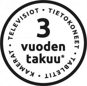 Kolmen vuoden takuu televisioille, tietokoneille, kameroille ja tableteille