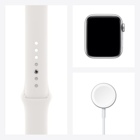 Apple Watch Series 6 (GPS + Cellular) 40 mm hopeanvärinen ruostumaton  teräskuori ja valkoinen urheiluranneke, M06T3 – Apple Watch Series 6 –  Apple Watch – Älykellot – Kellot – Verkkokauppa.com