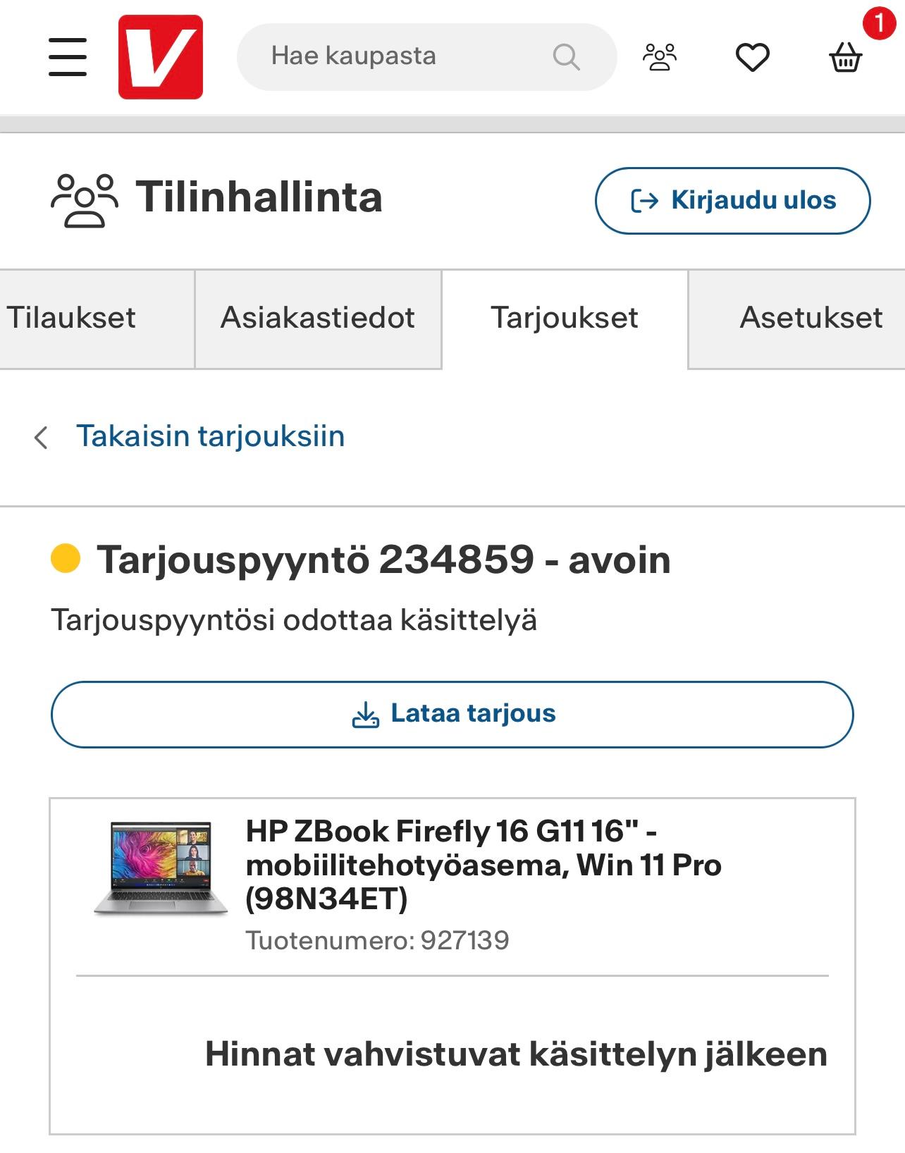 verkkokauppa.com avoimet tarjouspyynnöt