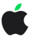 Apple-logo vihreällä lehdellä