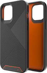 Gear4 D3O Battersea -suojakuori, Apple iPhone 12 Pro Max, musta/oranssi