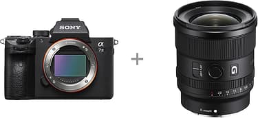 Sony A7 III -järjestelmäkamera + 20mm f/1.8 -objektiivi