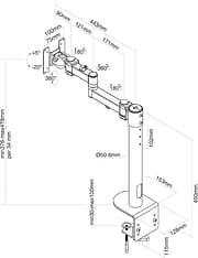 Neomounts FPMA-D960 -monitorivarsi kaareville näytöille, kuva 3