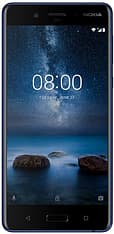 Nokia 8 -Android-puhelin Dual-SIM, 128 Gt, kiillotettu sininen
