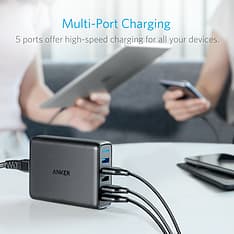 Anker PowerPort Speed 5 x USB, Quick Charge 3.0 -verkkovirtalaturi, musta, kuva 2