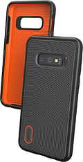 Gear4 D3O Battersea -suojakuori, Samsung Galaxy S10e, musta/oranssi