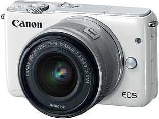 Canon EOS M10 valkoinen + EF-M 15-45 mm IS STM