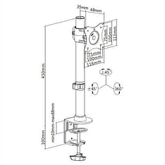 Multibrackets M Deskmount Basic Single -monitoriteline, musta, kuva 9