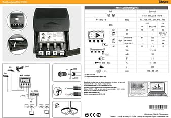 Televés mastovahvistin LTE 3-tuloa ULA (15 dB) / VHFIII (20 dB) / UHF (32 dB, AGC 18 dB), kuva 3