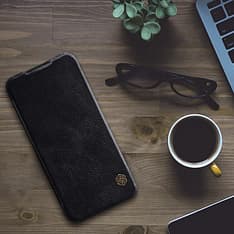 Nillkin Qin Leather Flipcase, Xiaomi Redmi Note 7, musta, kuva 4