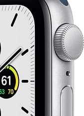 Apple Watch SE (GPS) 40 mm hopeanvärinen alumiinikuori, syvänteensininen urheiluranneke, kuva 2