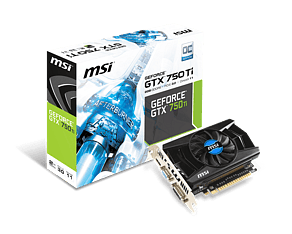 MSI GeForce GTX 750 Ti OC Edition 2048 Mt -näytönohjain PCI-e-väylään