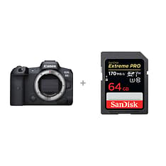 Canon EOS R5 -järjestelmäkamera + 64 Gt muistikortti