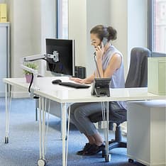 Ergotron LX Desk Monitor Arm -näyttövarsi pöytäkäyttöön, valkoinen, kuva 11