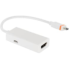 Deltaco SlimPort - HDMI-sovitin, 0.2m valkoinen