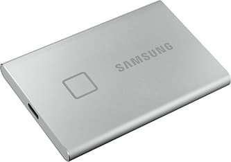 Samsung T7 Touch -ulkoinen SSD-levy, 2 Tt, hopea