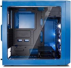 Fractal Design Focus G -ATX-kotelo ilman virtalähdettä, sininen, ikkunalla, kuva 3