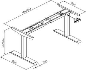 Elfen Ergosmart Pro -sähköpöydän runko, valkoinen, kuva 4