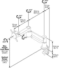 Vogels PFD 8543 -pöytäteline näytölle, kuva 6