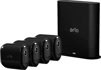 Arlo Pro 3 -valvontajärjestelmä neljällä 2K QHD -tasoisella kameralla, musta