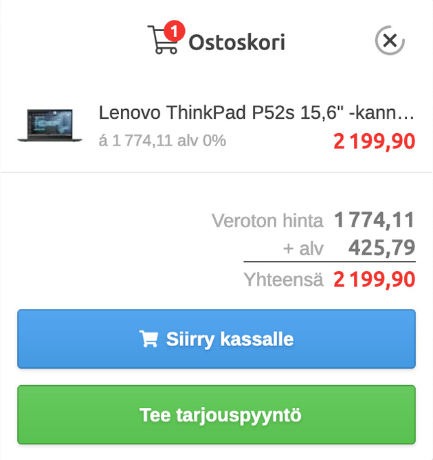 verkkokauppa.com pyydä tarjous