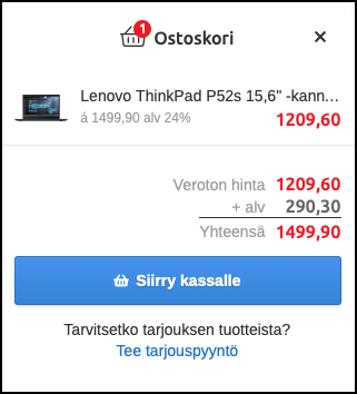 verkkokauppa.com pyydä tarjous