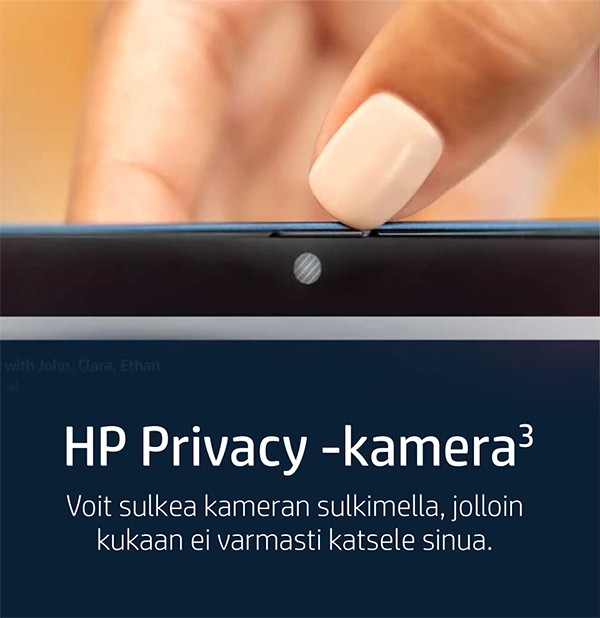 HP Privacy -kamera (3): Voit sulkea kameran sulkimella, jolloin kukaan ei varmasti katsele sinua.