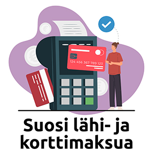 Suosi lähi- tai korttimaksua