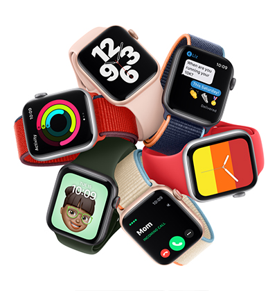 Apple Watch SE -älykelloja eri rannekkeilla