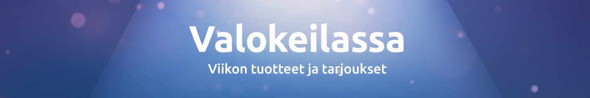Valokeilassa tarjoksia ajankohtaisia tuotteita sesonkituotteita edullisia halpoja jännittäviä viihde elektroniikka tuotteita
