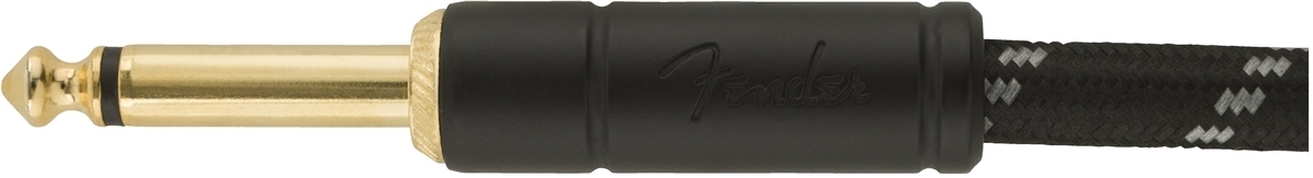Fender Deluxe -instrumenttikaapeli kulmaliittimellä, 4,5m, Black Tweed