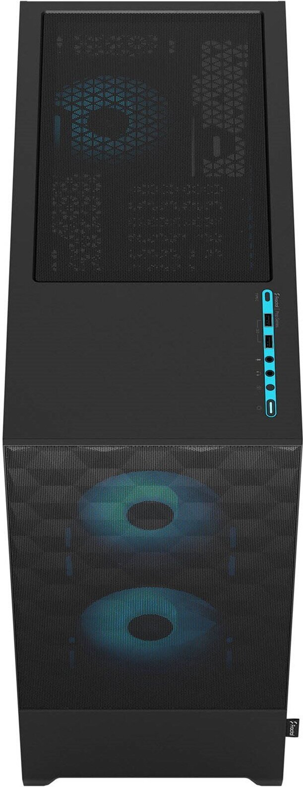 Fractal Design Pop Air RGB Cyan Core TG ATX-kotelo ikkunalla, musta/syaani