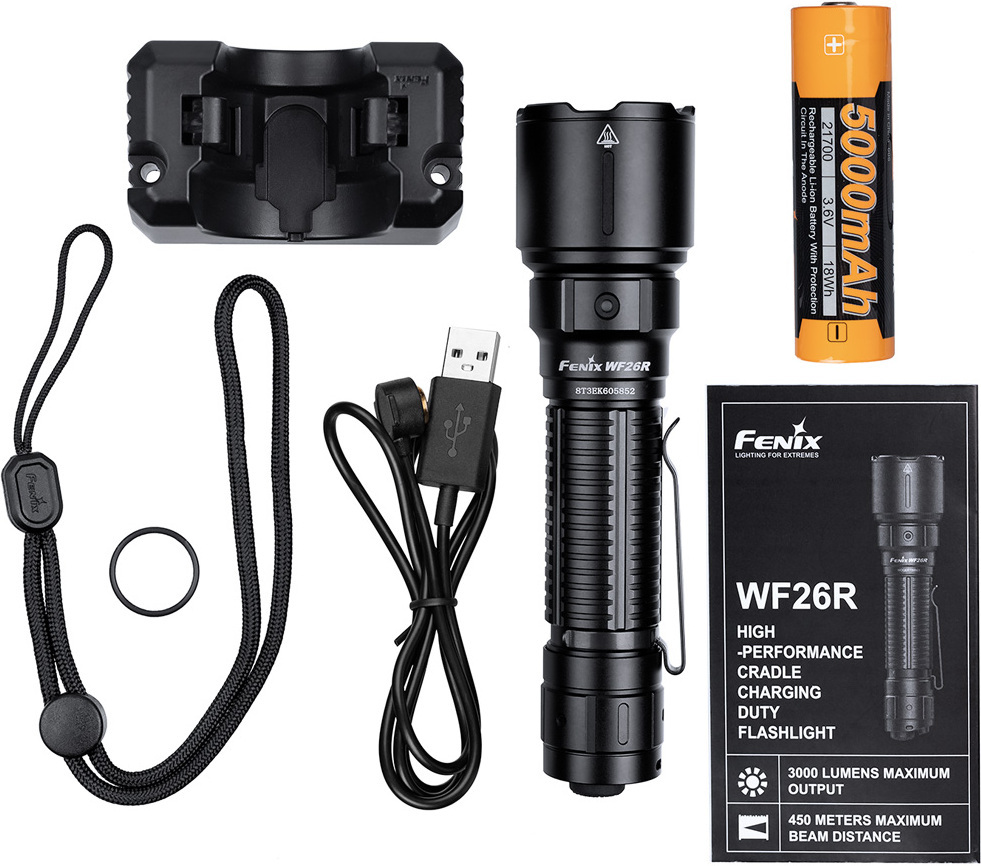 Fenix WF26R -taskulamppu, 3000 lm