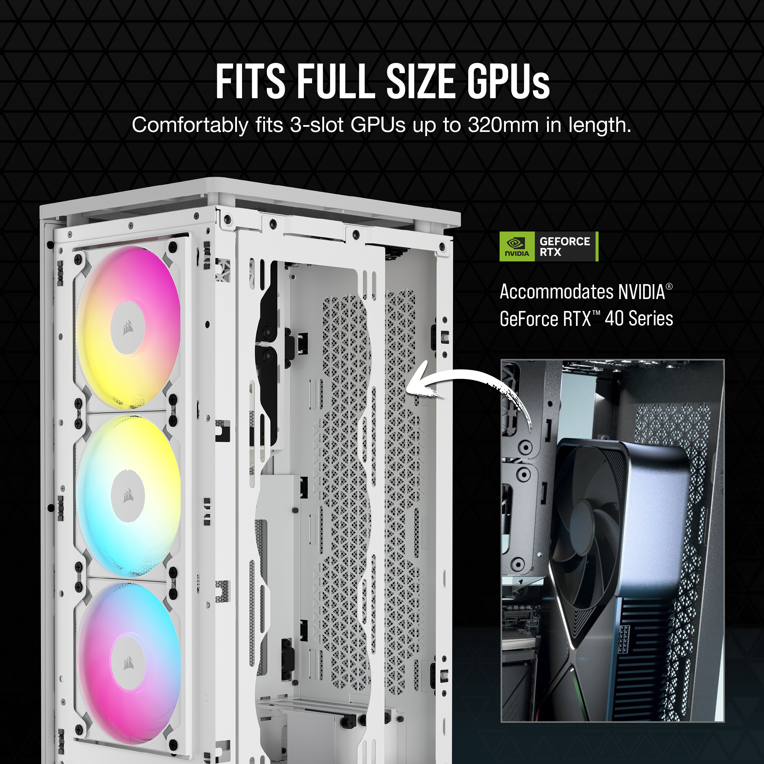 Corsair iCUE 2000D RGB AIRFLOW Mini-ITX-kotelo, valkoinen